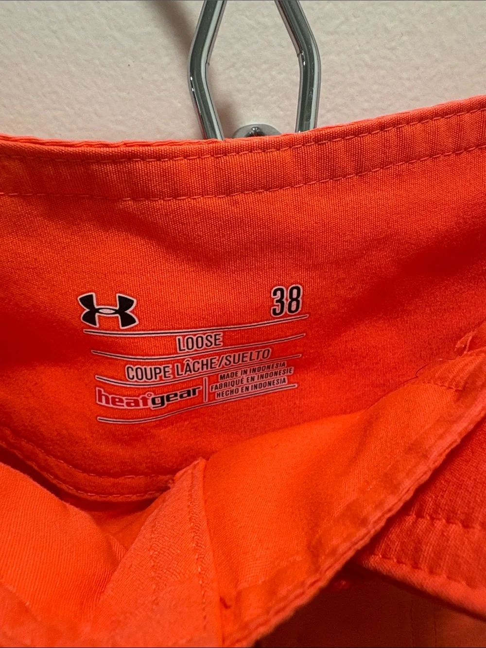 Under Armour Orange Swim Board Shorts with Blue Waist Panel